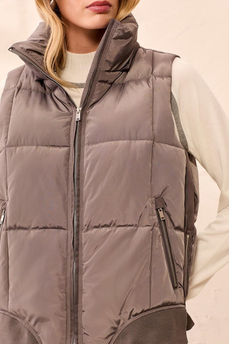 Tribal Women's Quilted Removable Hood Vest - Tornado