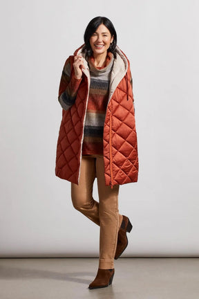 Tribal Women's Reversible Puffer Vest - Clay