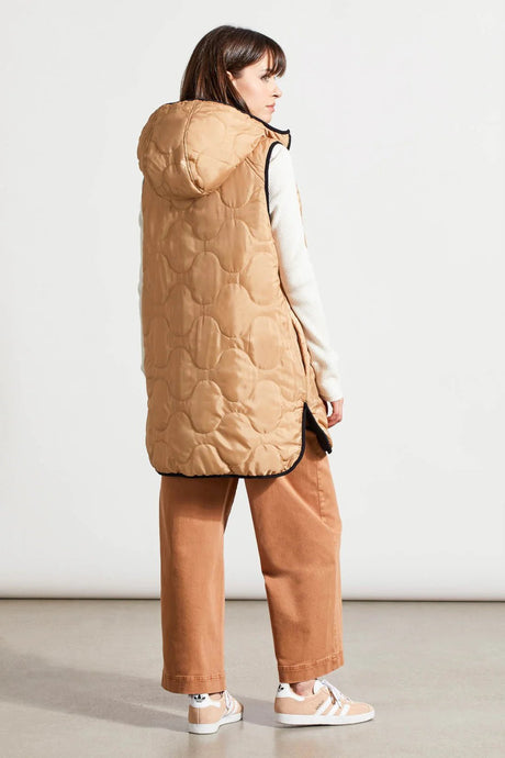 Tribal Women's Reversible Puffer Vest - Black