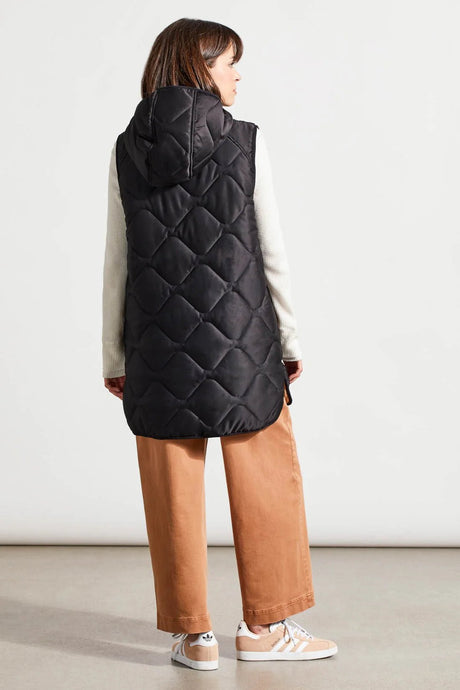 Tribal Women's Reversible Puffer Vest - Black