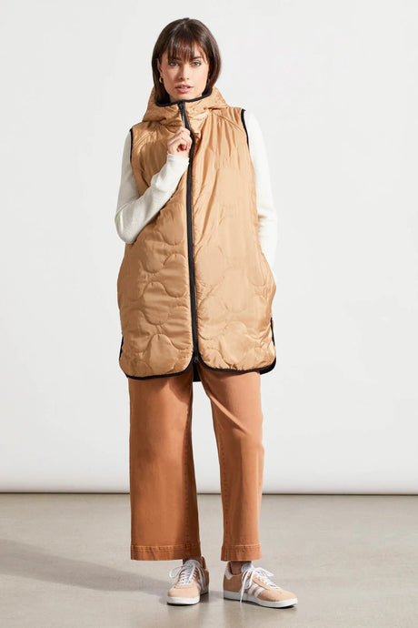 Tribal Women's Reversible Puffer Vest - Black