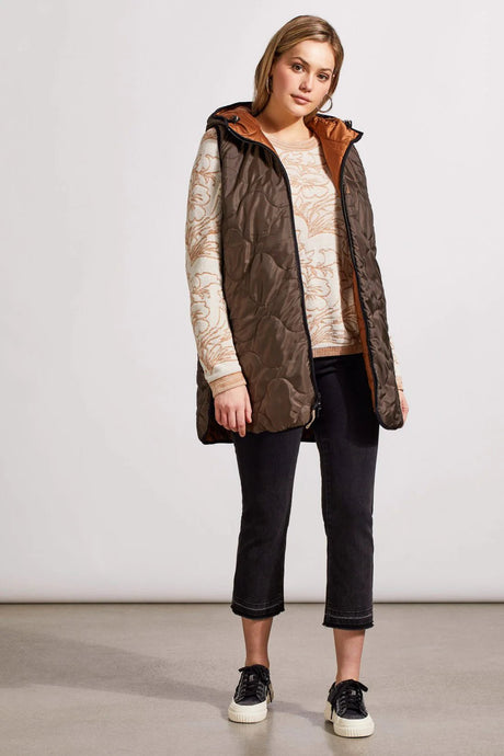 Tribal Women's Reversible Puffer Vest - Walnut