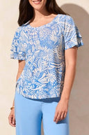 Tribal Women's Ruffle Sleeve Top - Riviera
