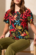 Tribal Women's Ruffle Sleeve Top - Poppy
