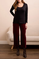 Tribal Women's Scoop Neck Knit Top - Black