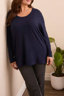 Tribal Women's Scoop Neck Knit Top Plus - Nightfall