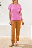 Tribal Women's Short Sleeve Dolman Pocket Sweater - Wisteria