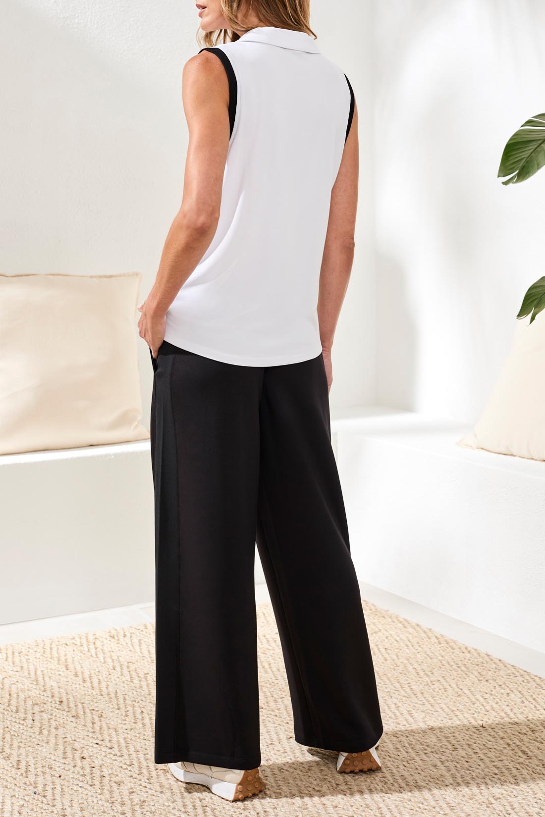 Tribal Women's Sleeveless Johnny Collar Modal Top - A&M Clothing & Shoes - Westlock