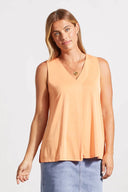 Tribal Women's Sleeveless Vneck Top - Copper