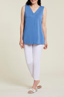 Tribal Women's Sleeveless Vneck Top - Pacific