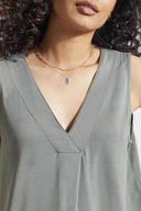 Tribal Women's Sleeveless Vneck Top - Cypress