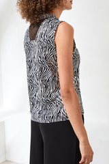 Tribal Women's Sleeveless Zip Front Mesh Accent Top - A&M Clothing & Shoes - Westlock