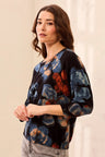 Tribal Women's Soft Yarn Three-Quarter Sleeve Crewneck Sweater - Maple