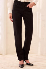 Tribal Women's Sophia Curvy Fit Straight Leg Jeans - Black