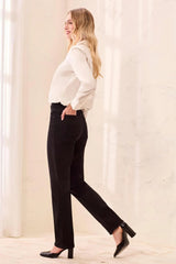 Tribal Women's Sophia Curvy Fit Straight Leg Jeans - Black