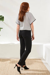 Tribal Women's Sophia Curvy Fit Straight Leg Petite Jeans - Black