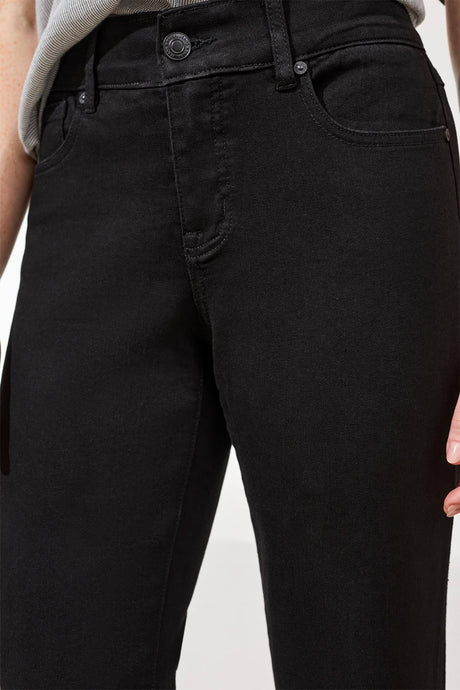 Tribal Women's Sophia Curvy Fit Straight Leg Petite Jeans - Black