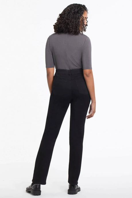 Tribal Women's Sophia Curvy Fit Straight Leg Petite Jeans - Black