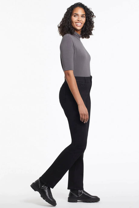 Tribal Women's Sophia Curvy Fit Straight Leg Petite Jeans - Black