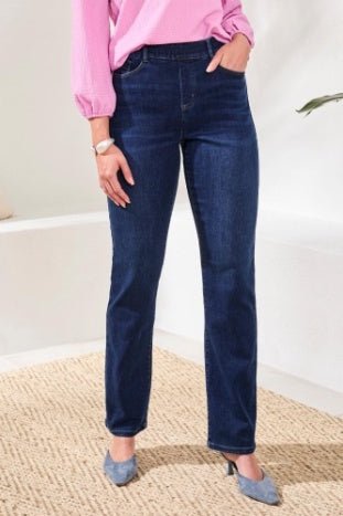 Tribal Women's Sophia Pull On Straight Jeans - Darknight
