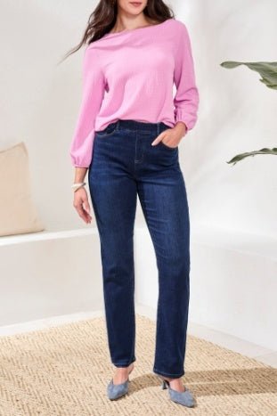 Tribal Women's Sophia Pull On Straight Jeans - A&M Clothing & Shoes - Westlock