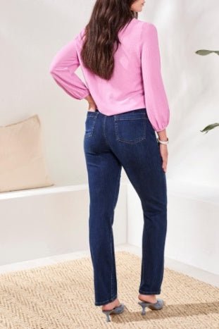 Tribal Women's Sophia Pull On Straight Jeans - Darknight