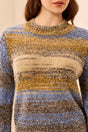 Tribal Women's Space-Dye Textured Mock Neck Puff Sleeve Sweater - A&M Clothing and Shoes