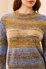 Tribal Women's Space-Dye Textured Mock Neck Puff Sleeve Sweater - A&M Clothing and Shoes