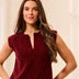 Tribal Women's Split Crew Neck Sweater Vest - Cherry Lacquer