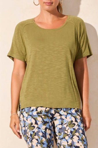Tribal Women's SS Crew Neck Top - Loden