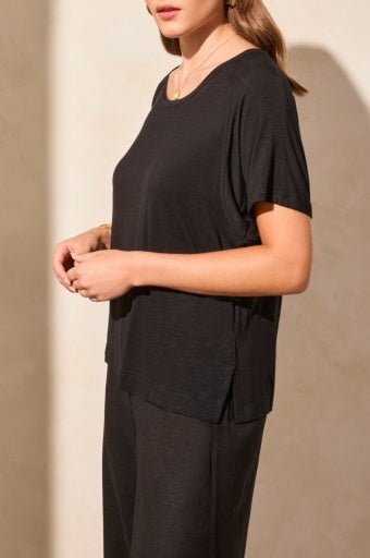 Tribal Women's SS Crew Neck Top - Black