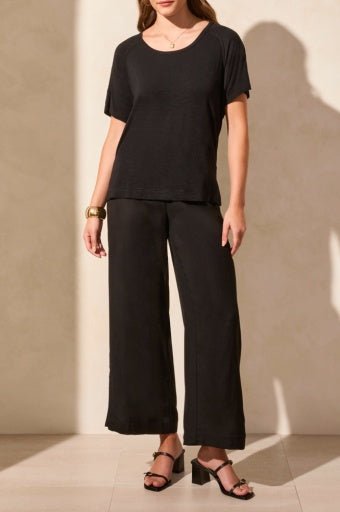 Tribal Women's SS Crew Neck Top - Black