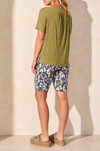 Tribal Women's SS Crew Neck Top - Loden