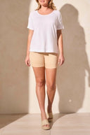 Tribal Women's SS Crew Neck Top - White