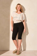 Tribal Women's Stretch Denim Capris - Black