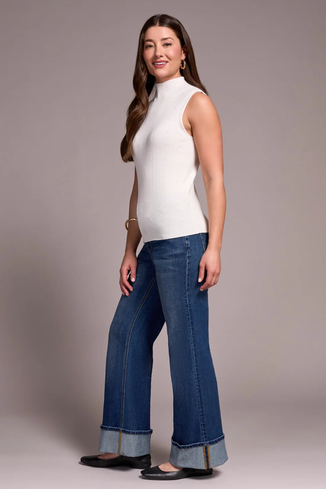Tribal Women's Textured Sleeveless Mock Neck Top - A&M Clothing & Shoes - Westlock
