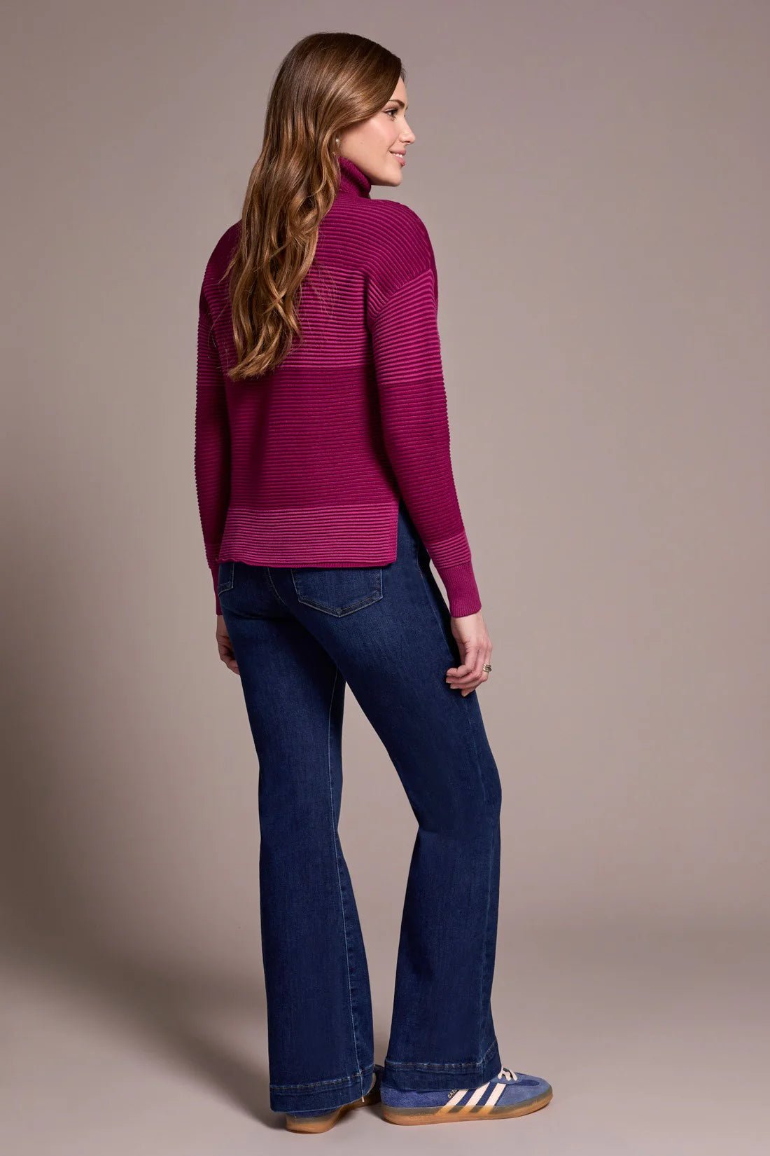 Tribal Women's Turtleneck High Low Sweater - A&M Clothing & Shoes - Westlock