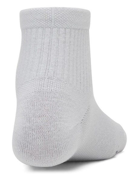 UA Boys/Girls Essential Quarter 6pk Socks - Halo Grey
