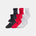 UA Boys/Girls Essential Quarter 6pk Socks - Red/Black