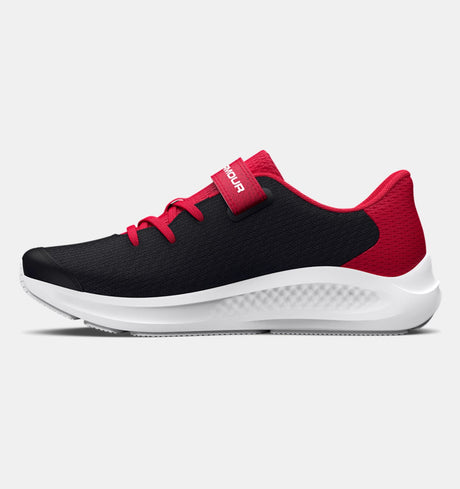 UA Kids Boys Pursuit 3 AC Running Shoe - Black/Red
