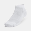 UA Training Cotton Low Cut 3pk Socks - White
