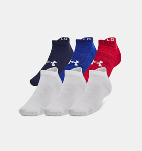 UA Unisex Essential 6-Pack Low Cut Socks - Royal/Grey