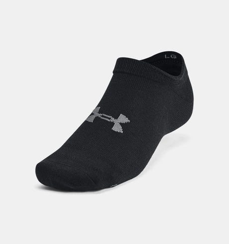 UA Unisex Essential 6-Pack No Show Socks - Black