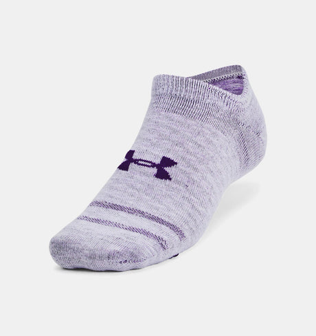 UA Unisex Essential 6-Pack No Show Socks - Purple/White