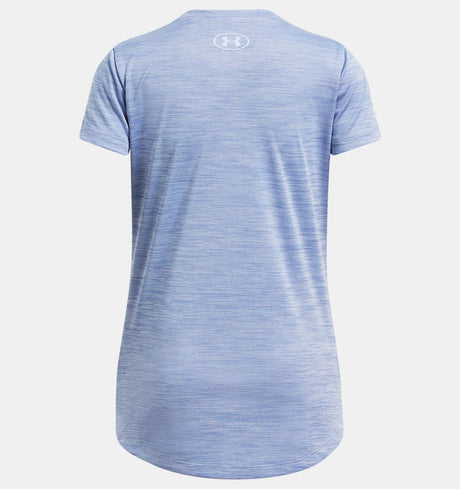 UA Youth Girls Tech Twist Wordmark Athletic T-Shirt - Tech Blue