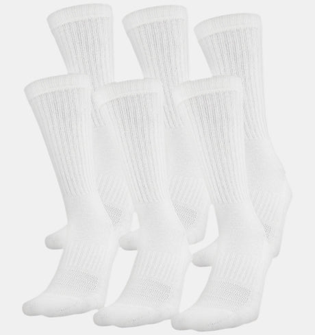 Under Armour Cotton 6 PK Crew Socks - A&M Clothing & Shoes - Westlock