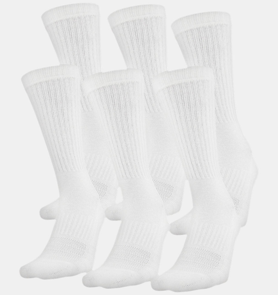 Under Armour Cotton 6 PK Crew Socks - Under Armour - A&M Clothing & Shoes - Westlock AB