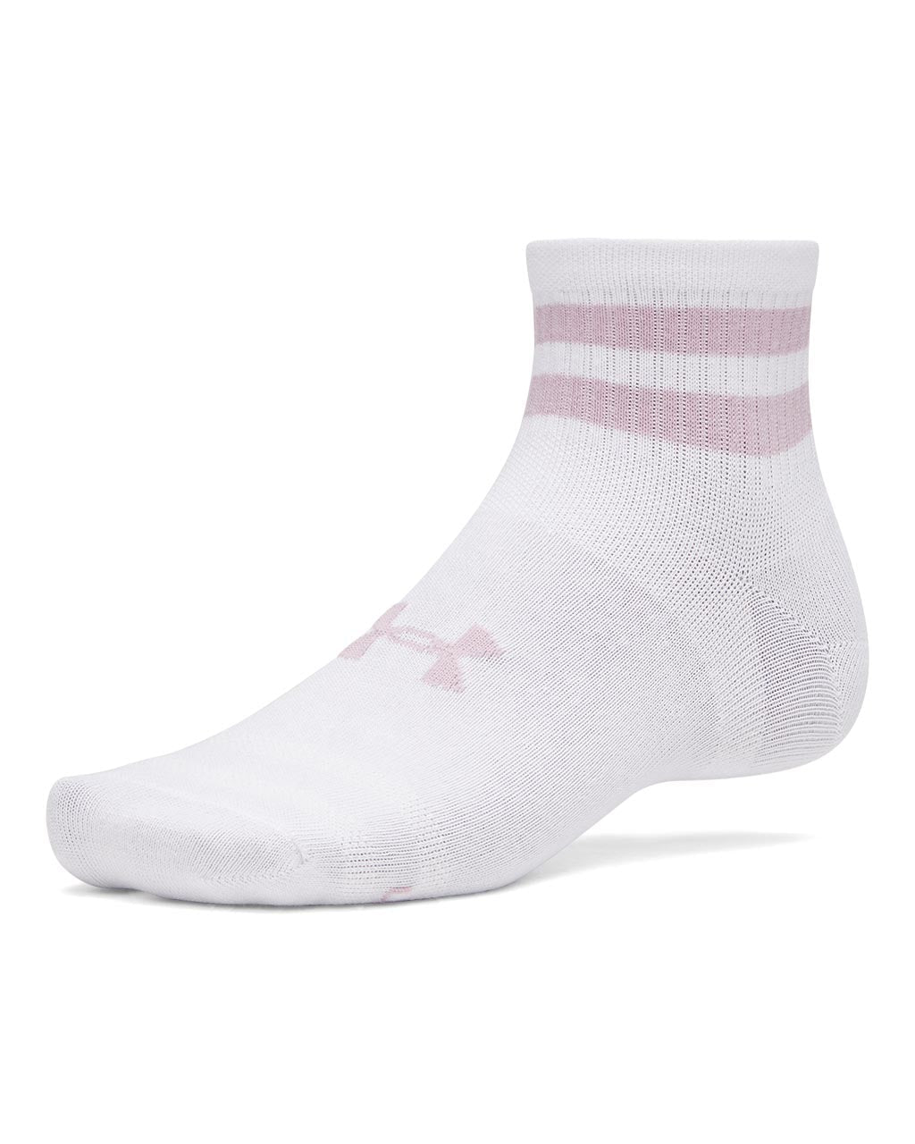 Under Armour Essential 6-Pack Quarter Socks - White/Pink