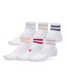 Under Armour Essential 6-Pack Quarter Socks - White/Pink