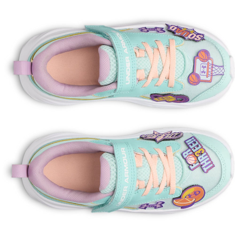 Under Armour Kids Girls Surge 5 Patches Running Shoes - Aqua Float